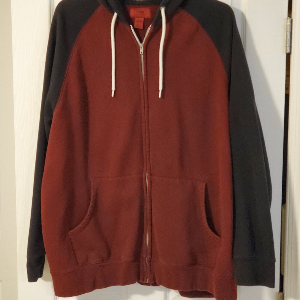 Foundry Young Men's 2XLT Full Zip Red & Black Long Sleeve Hoodie